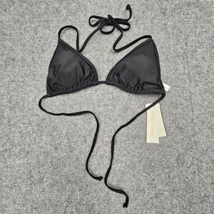 Salt + Cove Women Bikini Top Triangle String Adjustable Swimwear Black M NWT